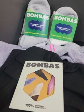 Lot of 4 Bombas Compression Socks Compression Thigh Length Stocking 20~30 mmHg